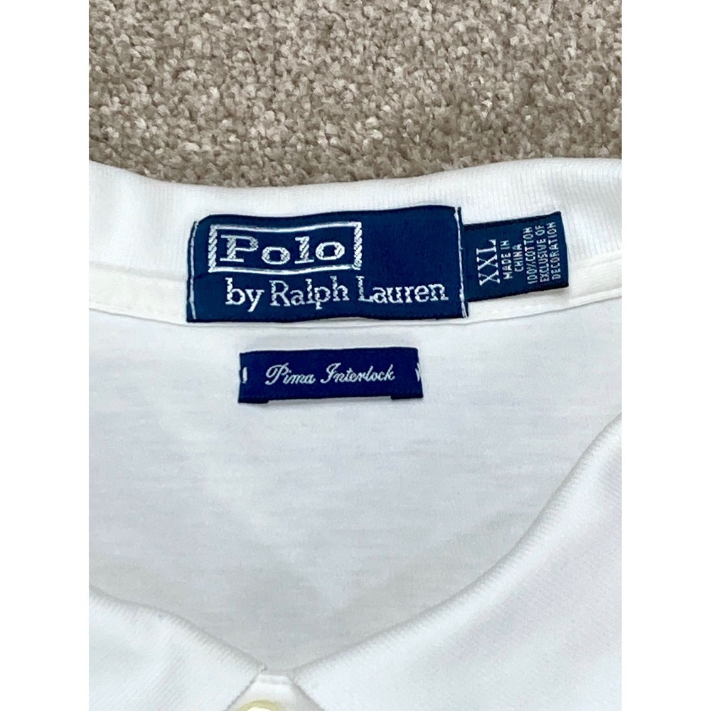 Polo Ralph Lauren Polo Shirt Mens XXL White Cotton Classic Pony Logo Old Money - Picture 4 of 10